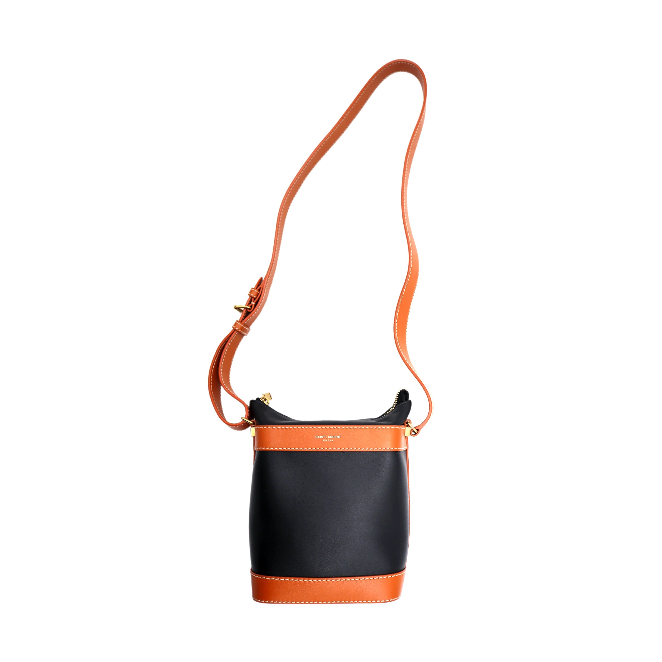 PreOwned YSL Aphile Leather Bucket Crossbody Bag Foreign Objects