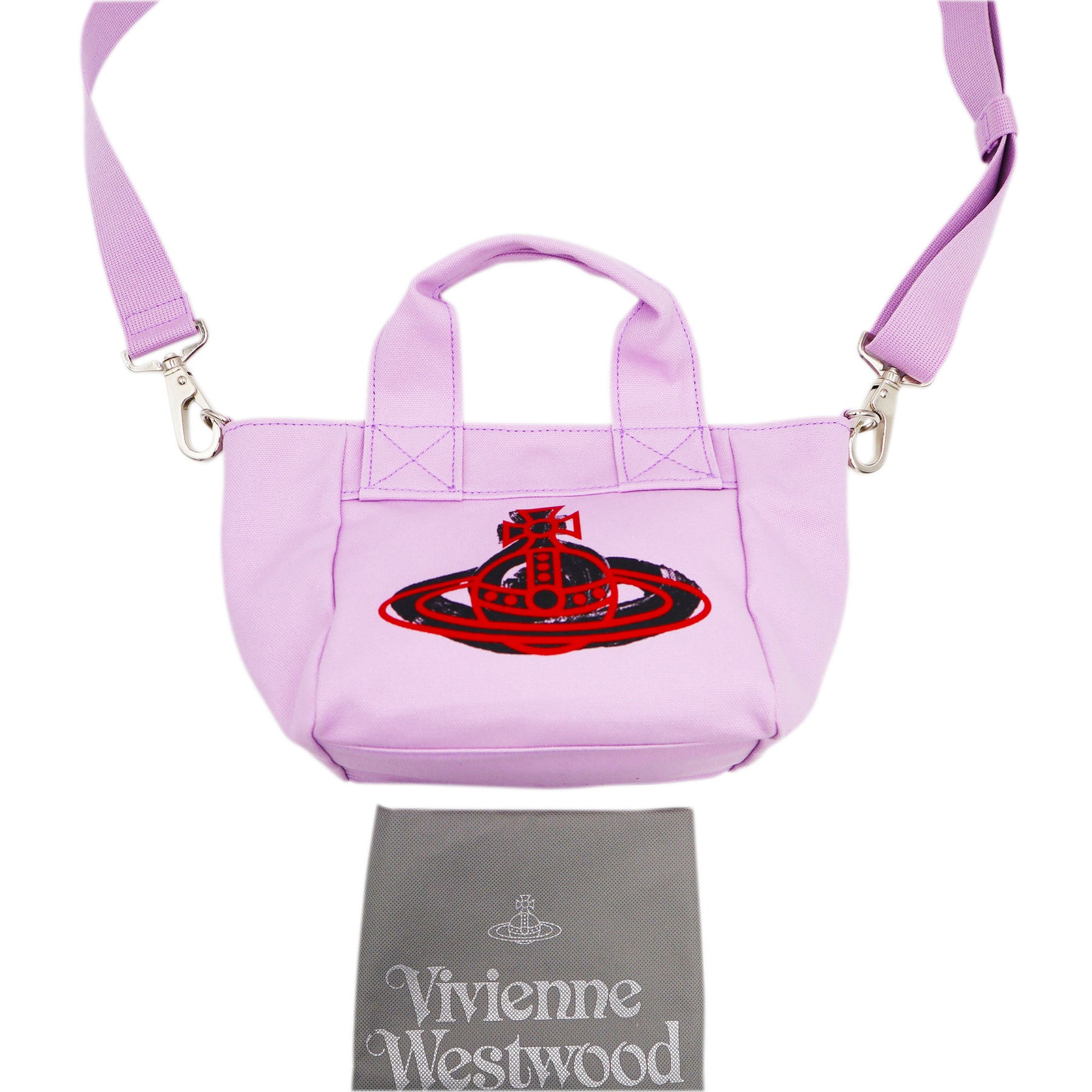 Vivienne Westwood Paint Line Orb Canvas Tote Bag Lavender