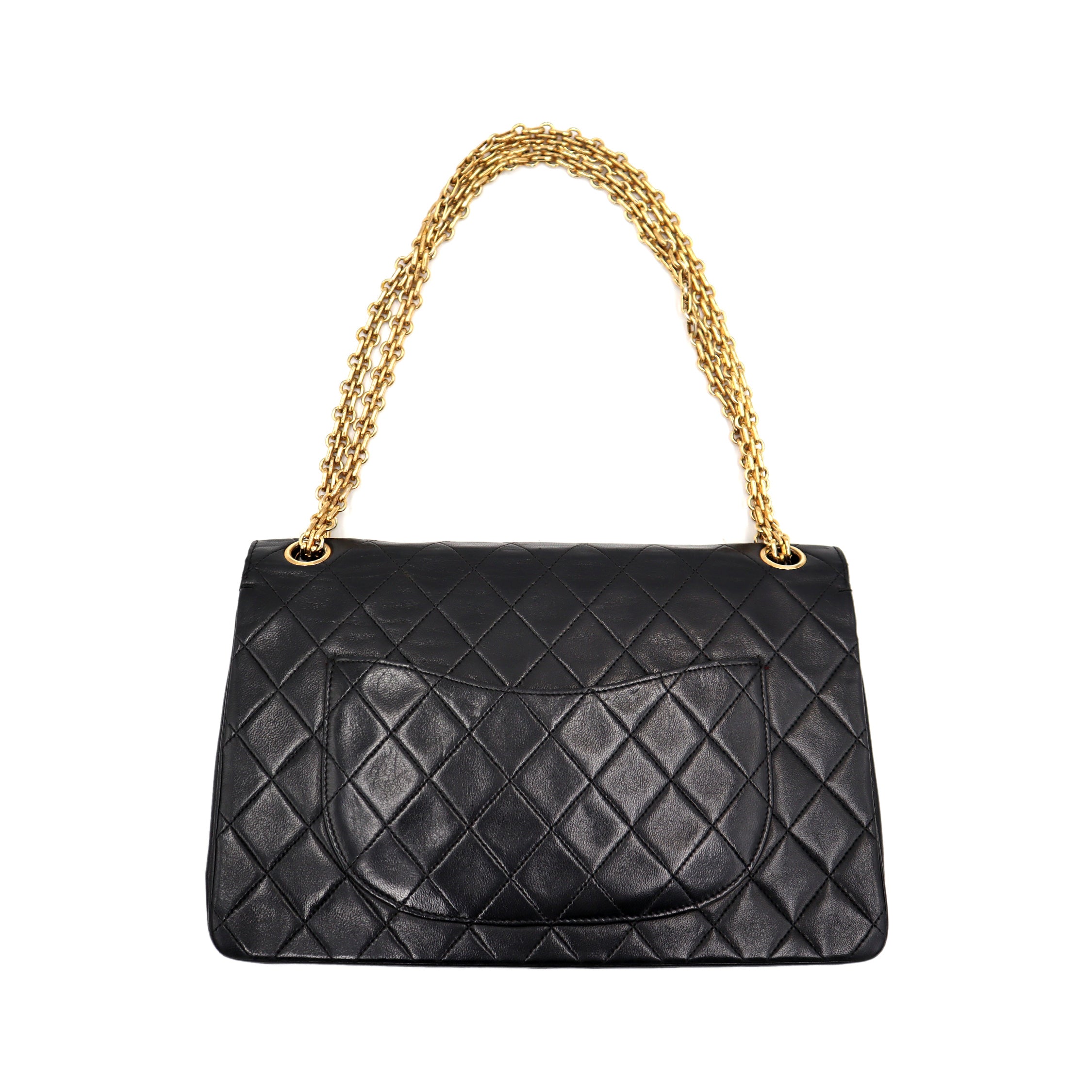 Pre-Owned Chanel Quilted Lambskin Double Flap Chain Shoulder Bag