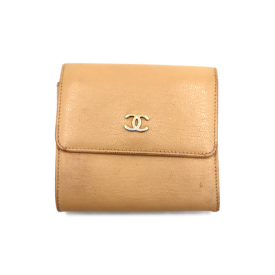 Chanel Calfskin Button Sevruga Tri-Fold  Wallet 5940149