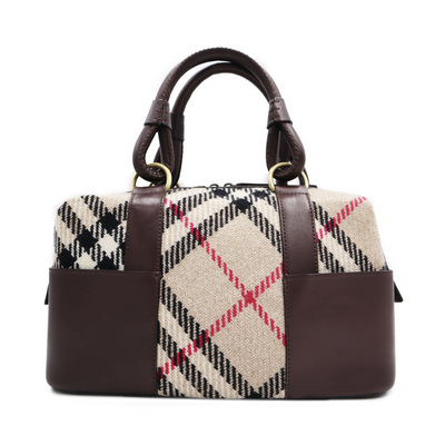 Burberry Nova Check Wool Mini Boston Bag