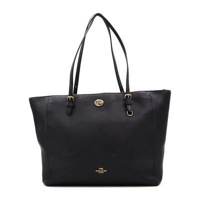 Coach Leather Turnlock Tote Bag