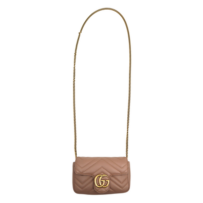 Gucci Calfskin GG Marmont Mini Chain Shoulder Bag 