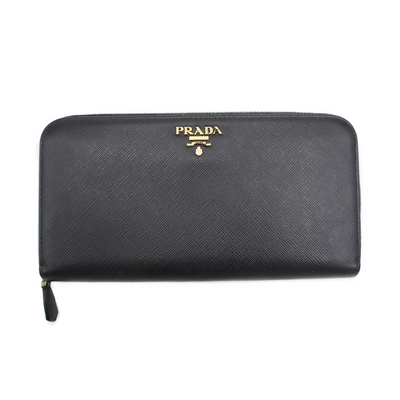 Prada Saffiano Zip Around Wallet