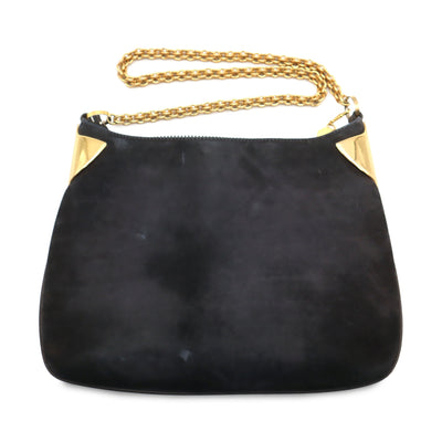 Gucci Suede Gilt Chain Shoulder Bag