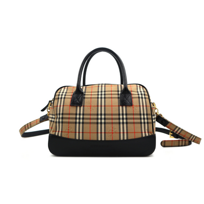 Burberry Nova Check Canvas Shadow Horse Shoulder Bag