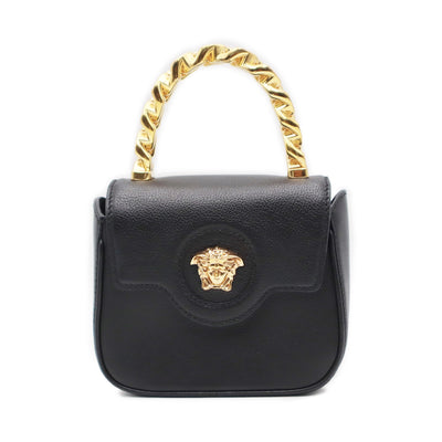 Versace Leather La Medusa Mini Top Handle Bag