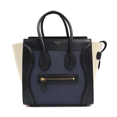 Celine Calfskin Tri-Color Mini Luggage Tote Bag