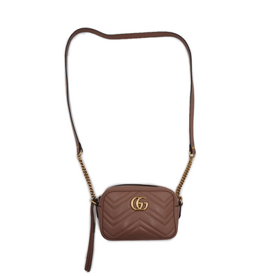 Gucci Calfskin GG Marmont Mini Chain Shoulder Bag 