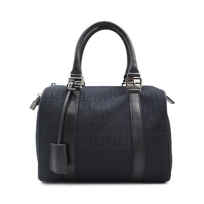 Fendi Zucchino Canvas Forever Bauletto Boston Bag