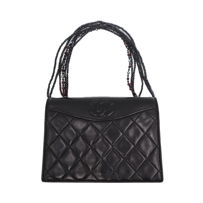 Chanel Quilted Lambskin Flap Shoulder Bag Black 1989 - 1991 1099622