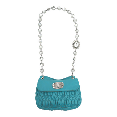 Miu Miu Leather Crystal Chain Shoulder Bag