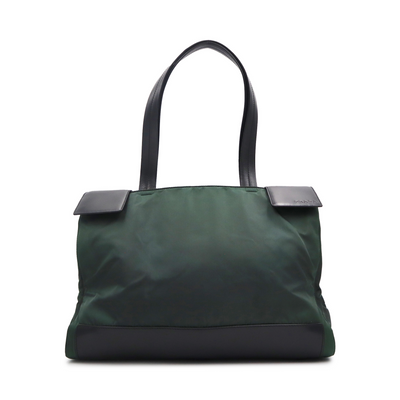 Prada Tessuto Nylon Calfskin Basic Tote Bag