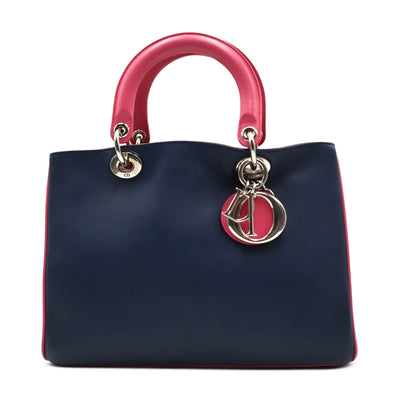 Dior Smooth Calfskin Tri-Color Diorissimo Medium Tote Bag